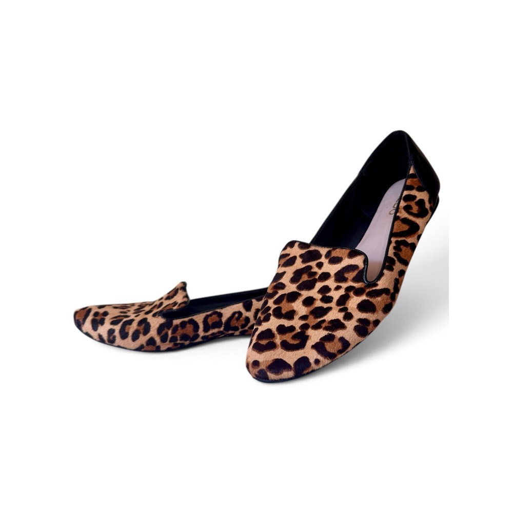 ALDO Leopard Print Calf Hair Smoking Slipper Loafers Flats Size 7